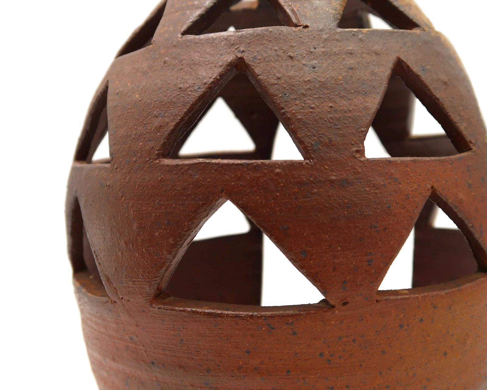 Large French Stoneware Ceramic Lantern Candleholder, 1970s / La Borne, Candle Holder, Home Decor, Triangle, Mid Century Modern, Art photo buy