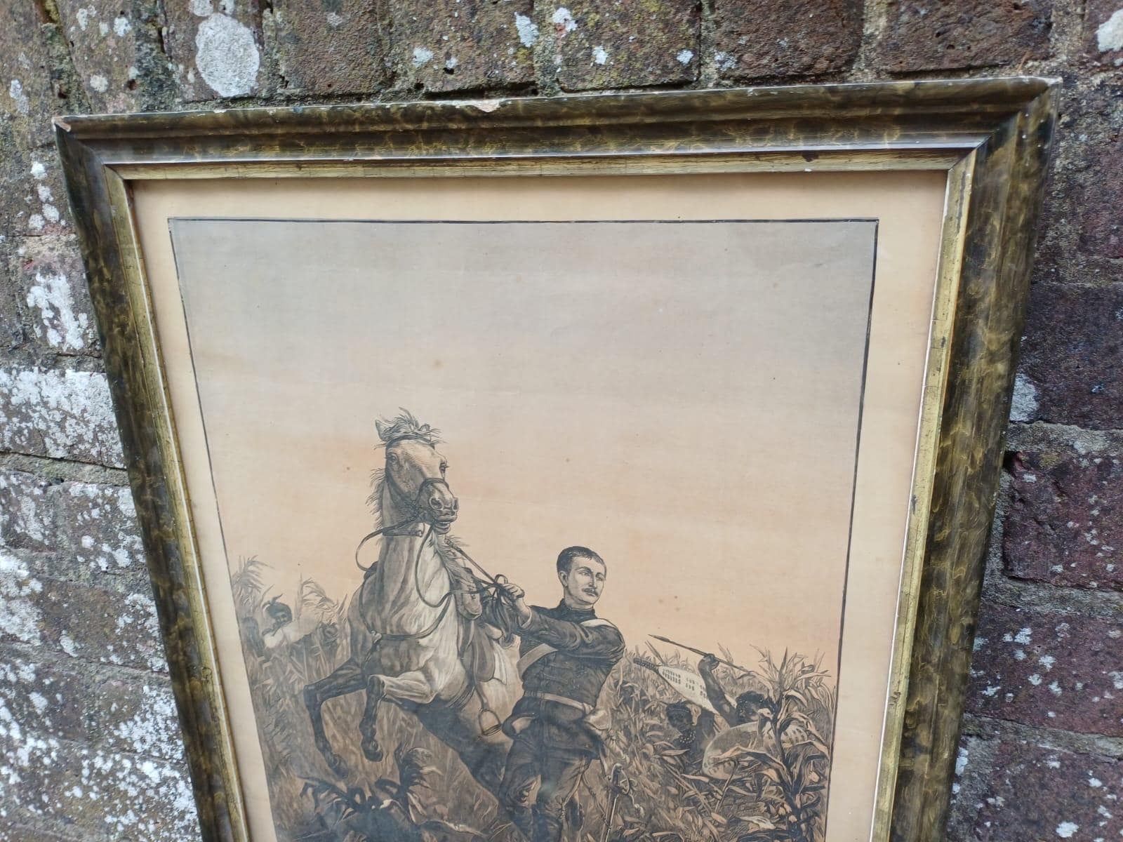 Antique Military Print Late 19th Century Framed Engraving Imperial History Victorian   South African Wars photo buy