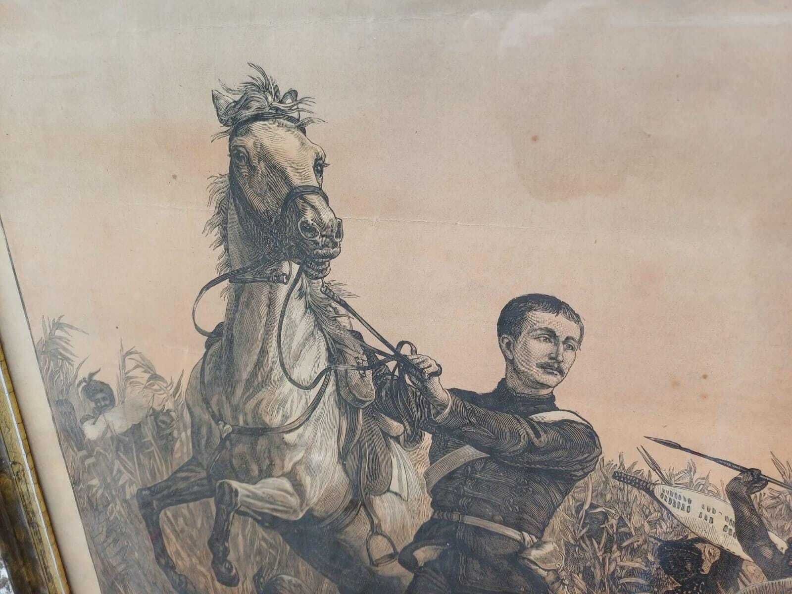 photo for sale Antique Military Print Late 19th Century Framed Engraving Imperial History Victorian   South African Wars