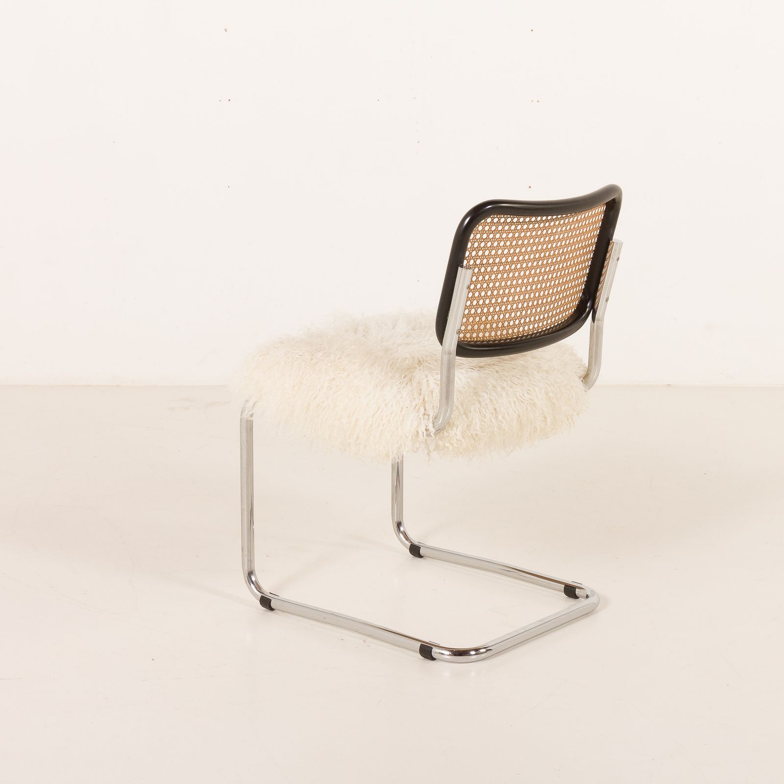 Italian Vintage Accent Chair In Long Hair Sheepskin, 1960s photo buy