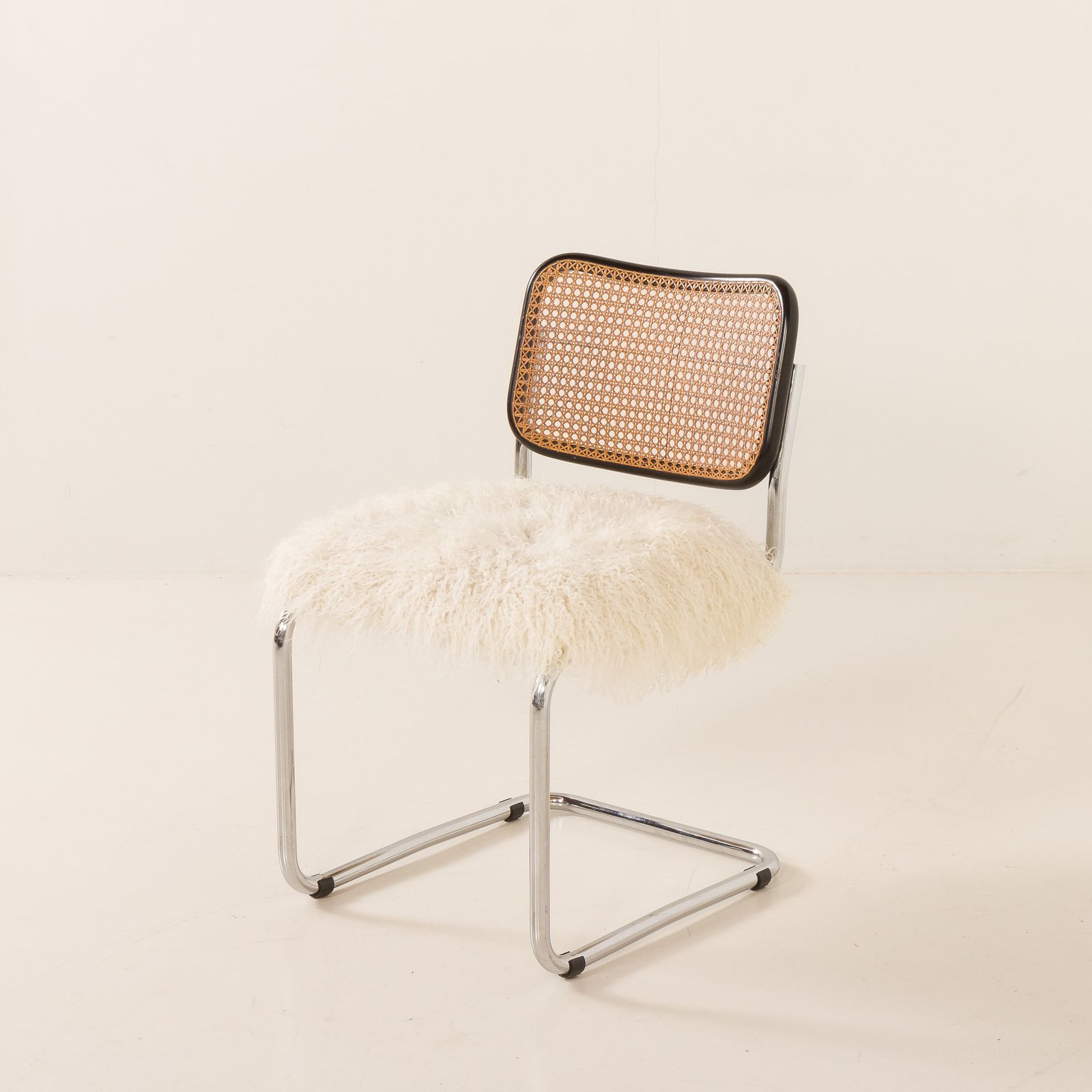 photo furniture Italian Vintage Accent Chair In Long Hair Sheepskin, 1960s