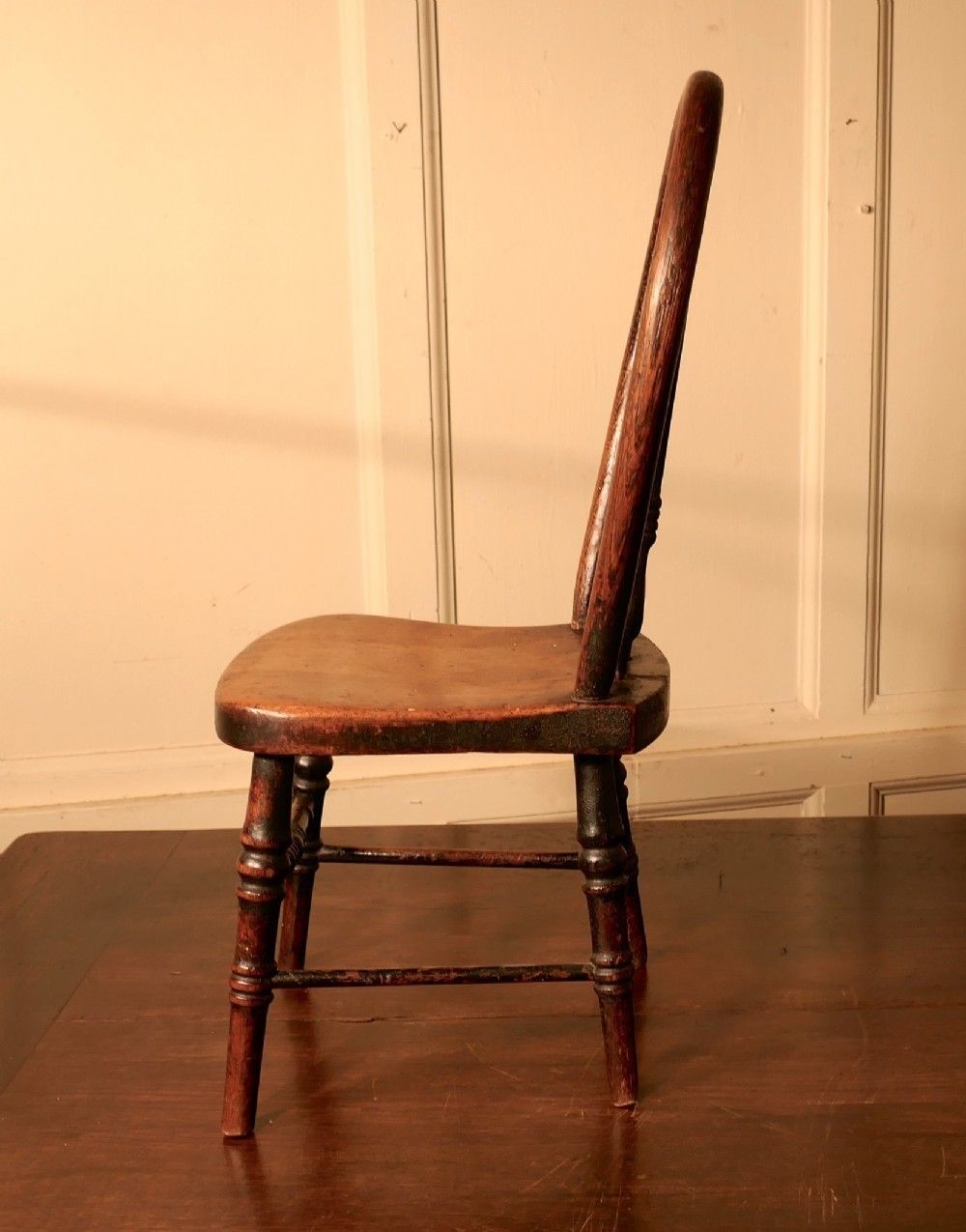 19th Century Miniature Beech And Ash Hoop Back Kitchen Chair photo vinterior