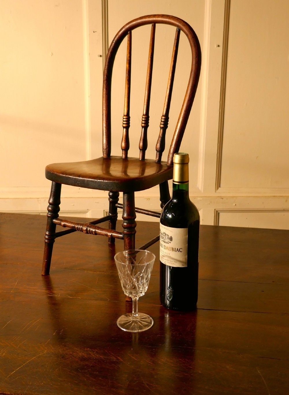 19th Century Miniature Beech And Ash Hoop Back Kitchen Chair photo vintage