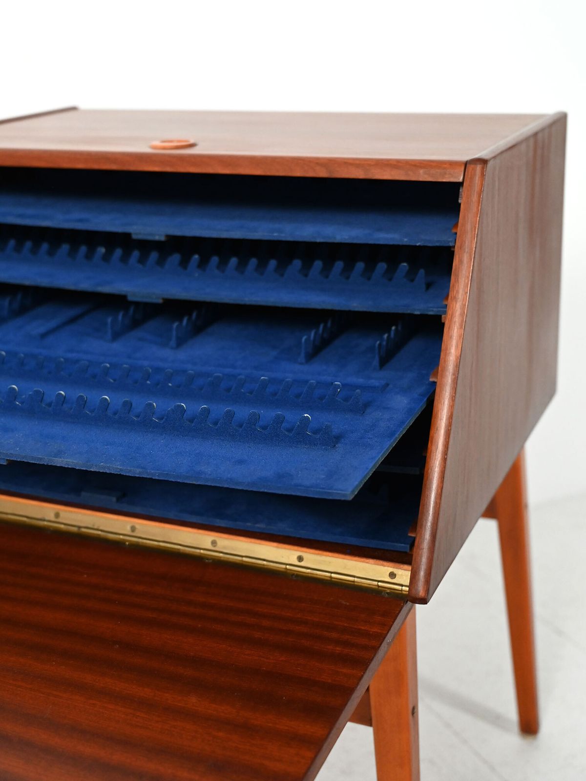 photo for sale Vintage Swedish Mahogany Cutlery Cabinet