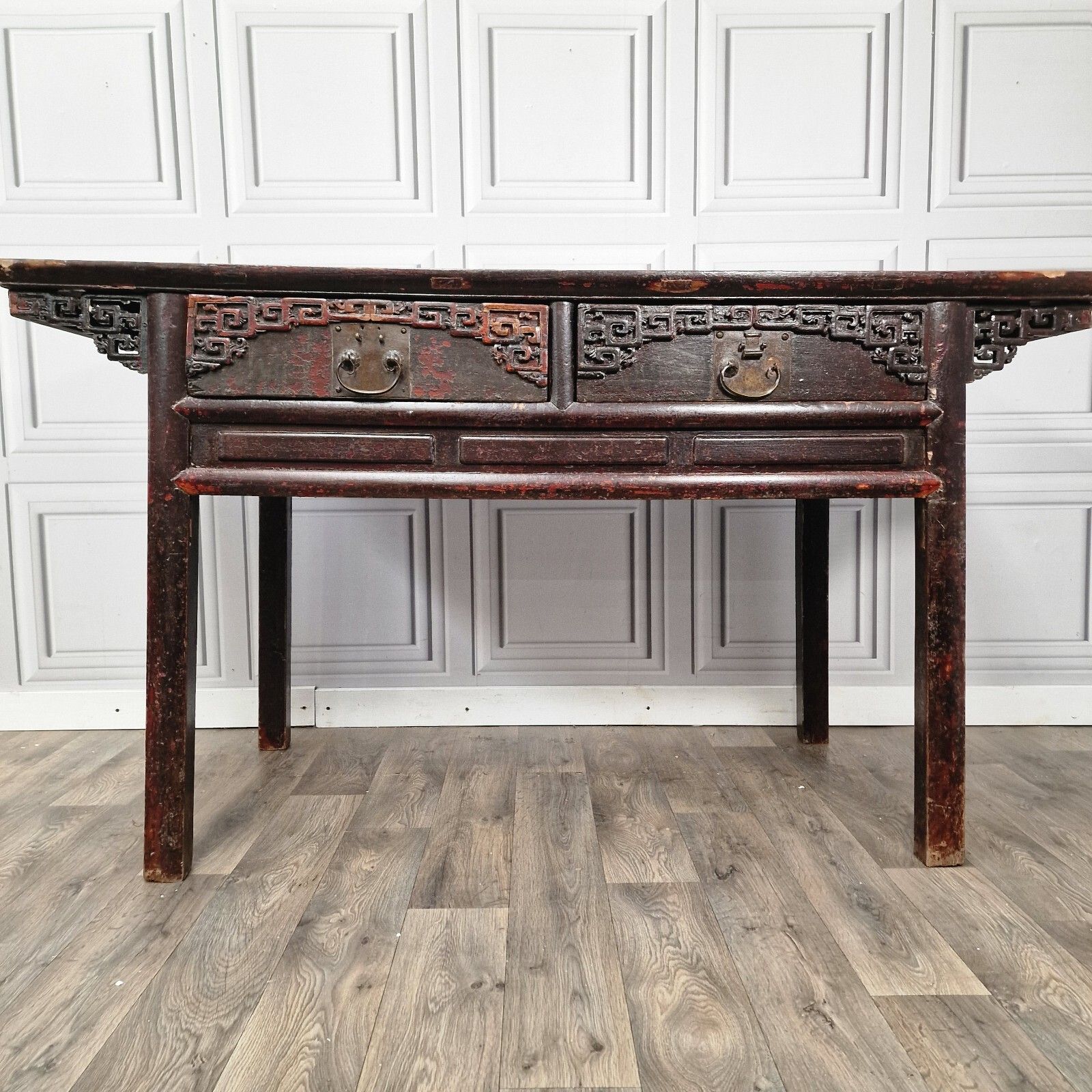 Oriental Antique Altar Table 19th Century Solid Wooden Chinese  Bench Carved photo buy