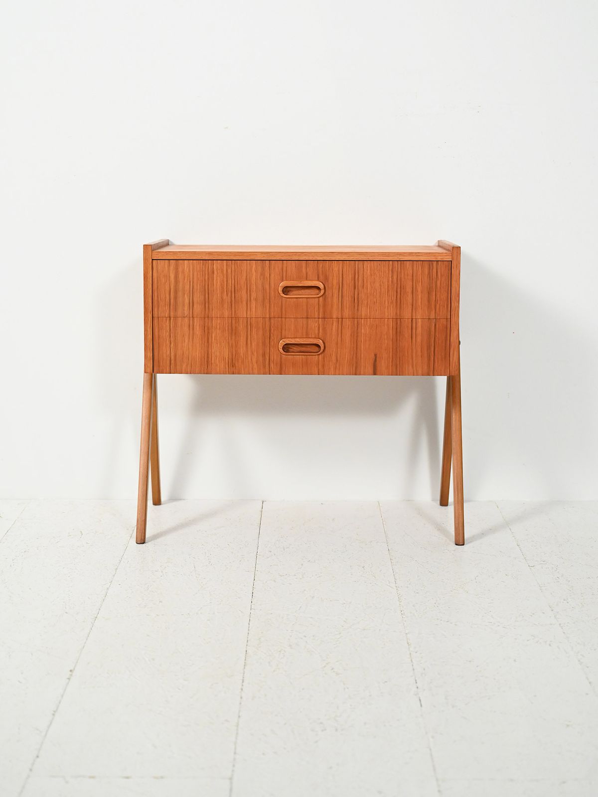 Scandinavian Teak Bedside Table With Two Drawers, 1960s photo furniture