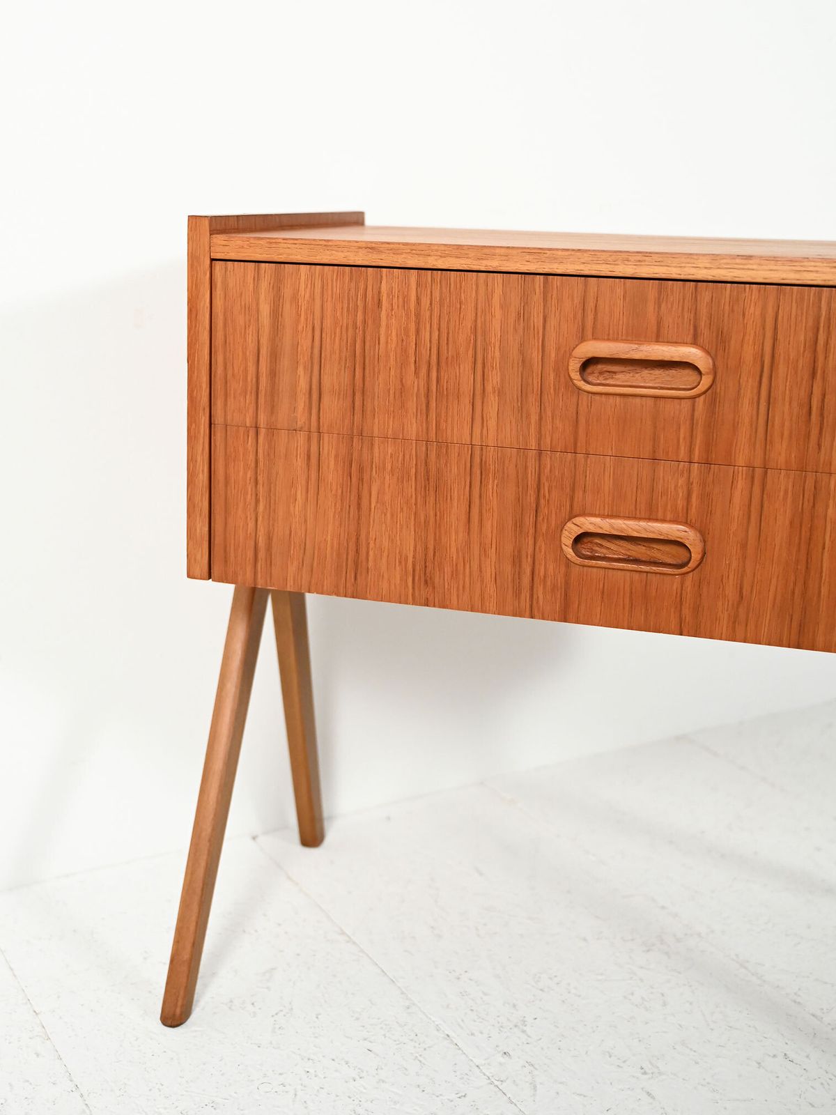 Scandinavian Teak Bedside Table With Two Drawers, 1960s photo 600.0