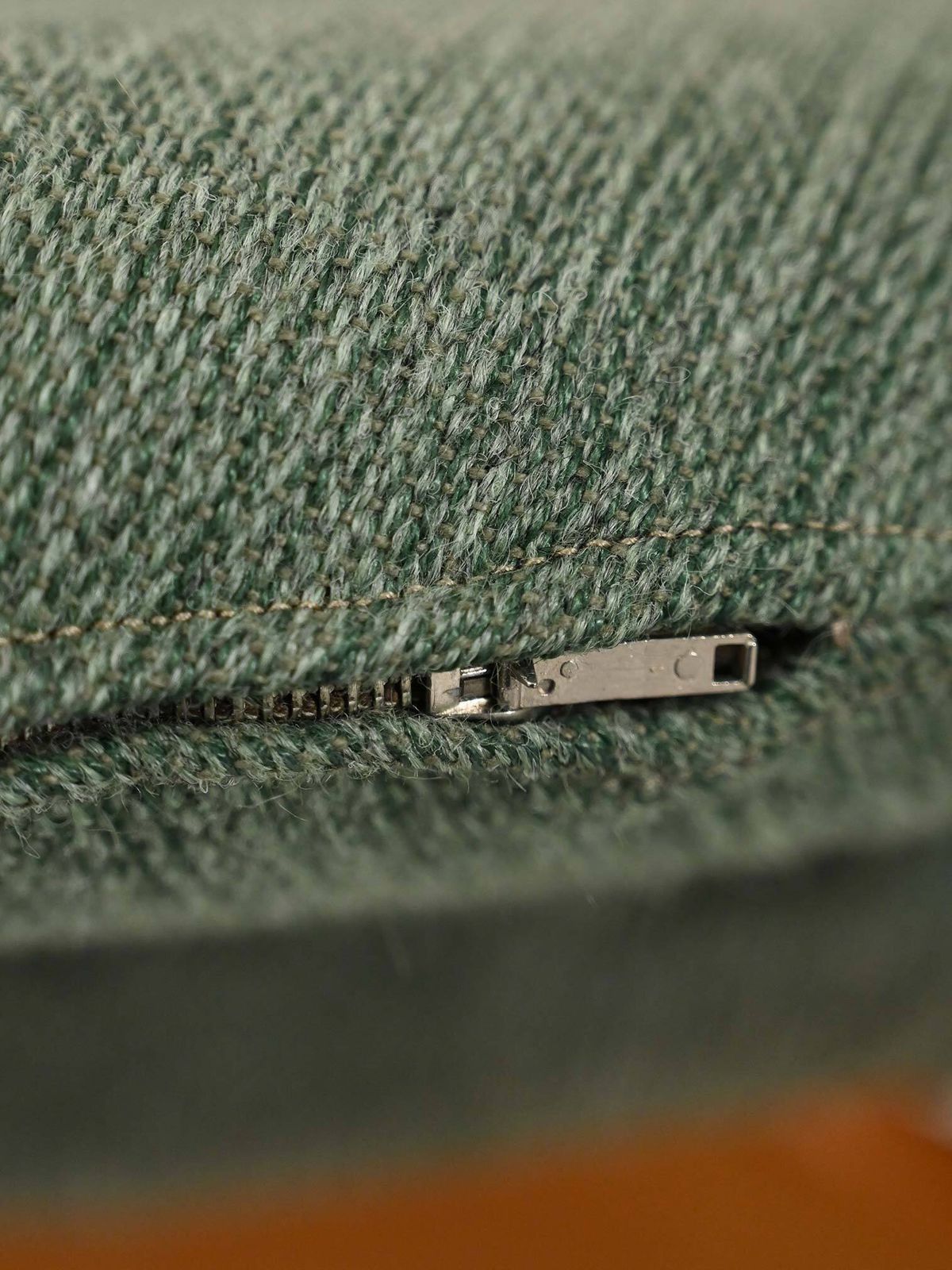 Scandinavian Armchair In Oak And Sage Green Wool photo vinterior