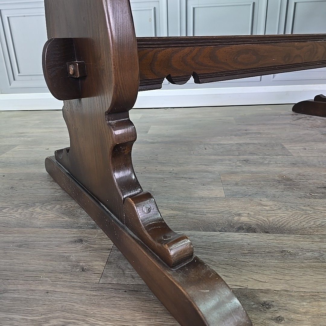 Ercol Refectory Dining Table 6ft Solid Elm Top & Beech Base – Farmhouse photo 330.0