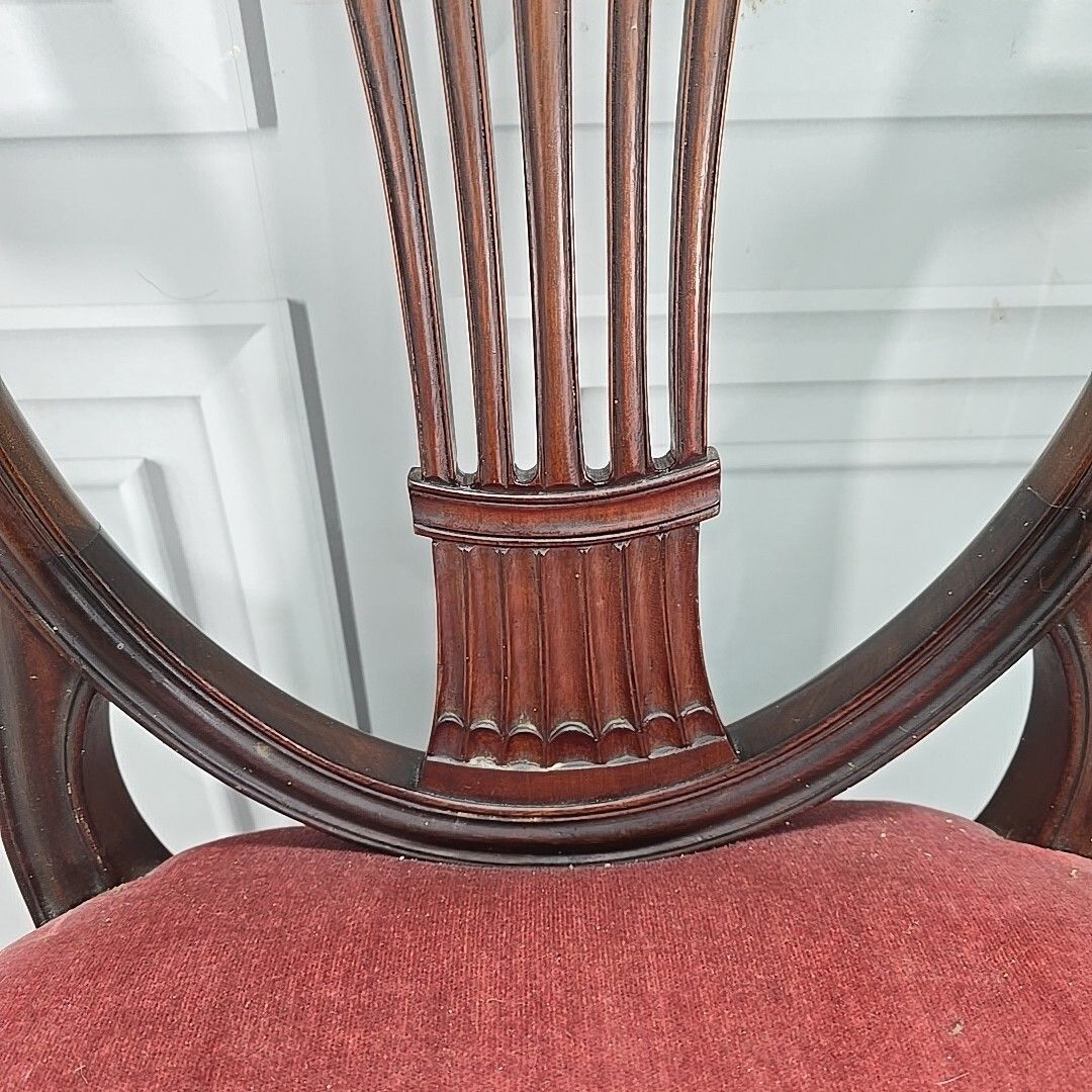 Antique Georgian Chair Hepplewhite Upholstered Shield Hall Bedroom  Mahogany photo buy