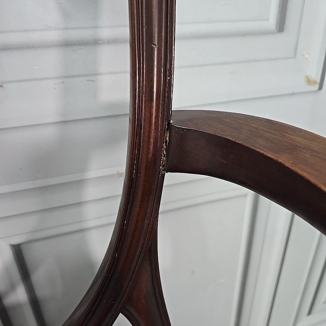 Antique Georgian Chair Hepplewhite Upholstered Shield Hall Bedroom  Mahogany photo vintage