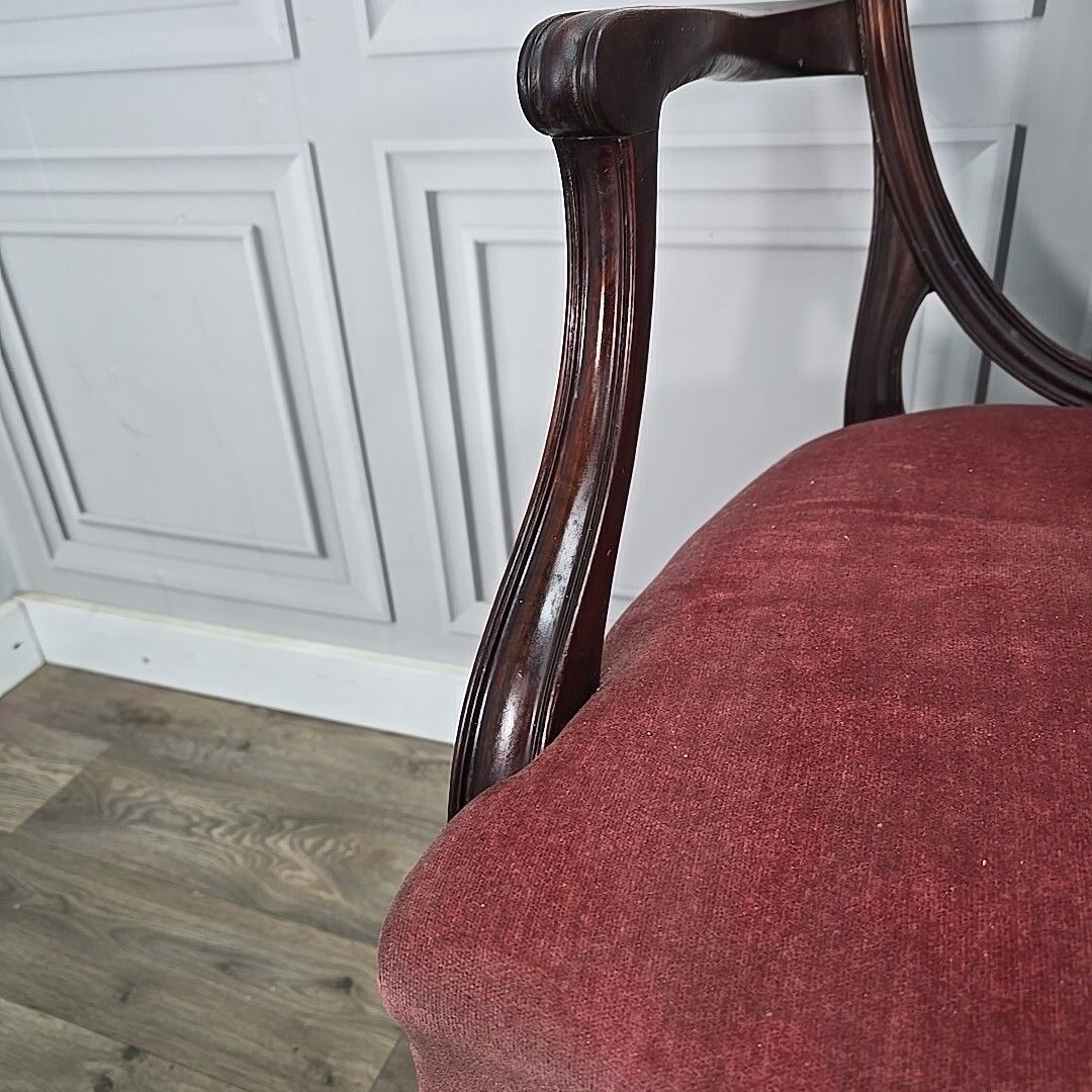 Furniture Antique Georgian Chair Hepplewhite Upholstered Shield Hall Bedroom  Mahogany photo