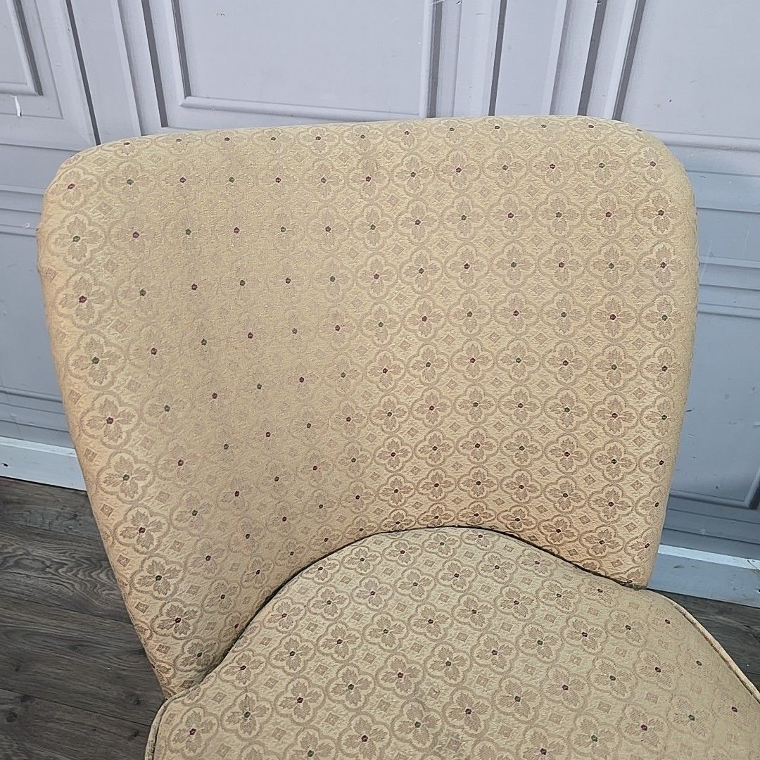 Pair 2 Vintage Chairs Upholstered Bedroom  – Occasional Victorian Style Seats photo for sale