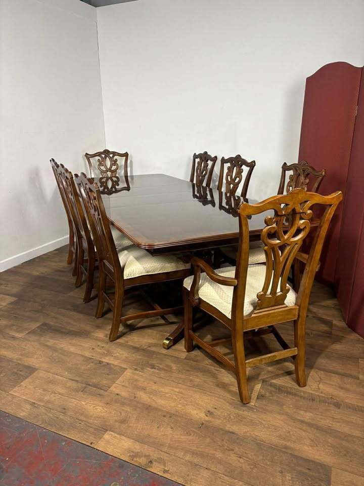 Reproduction Mahogany Twin Pedestal Dining Suite photo furniture