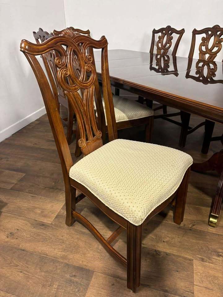 photo buy Reproduction Mahogany Twin Pedestal Dining Suite