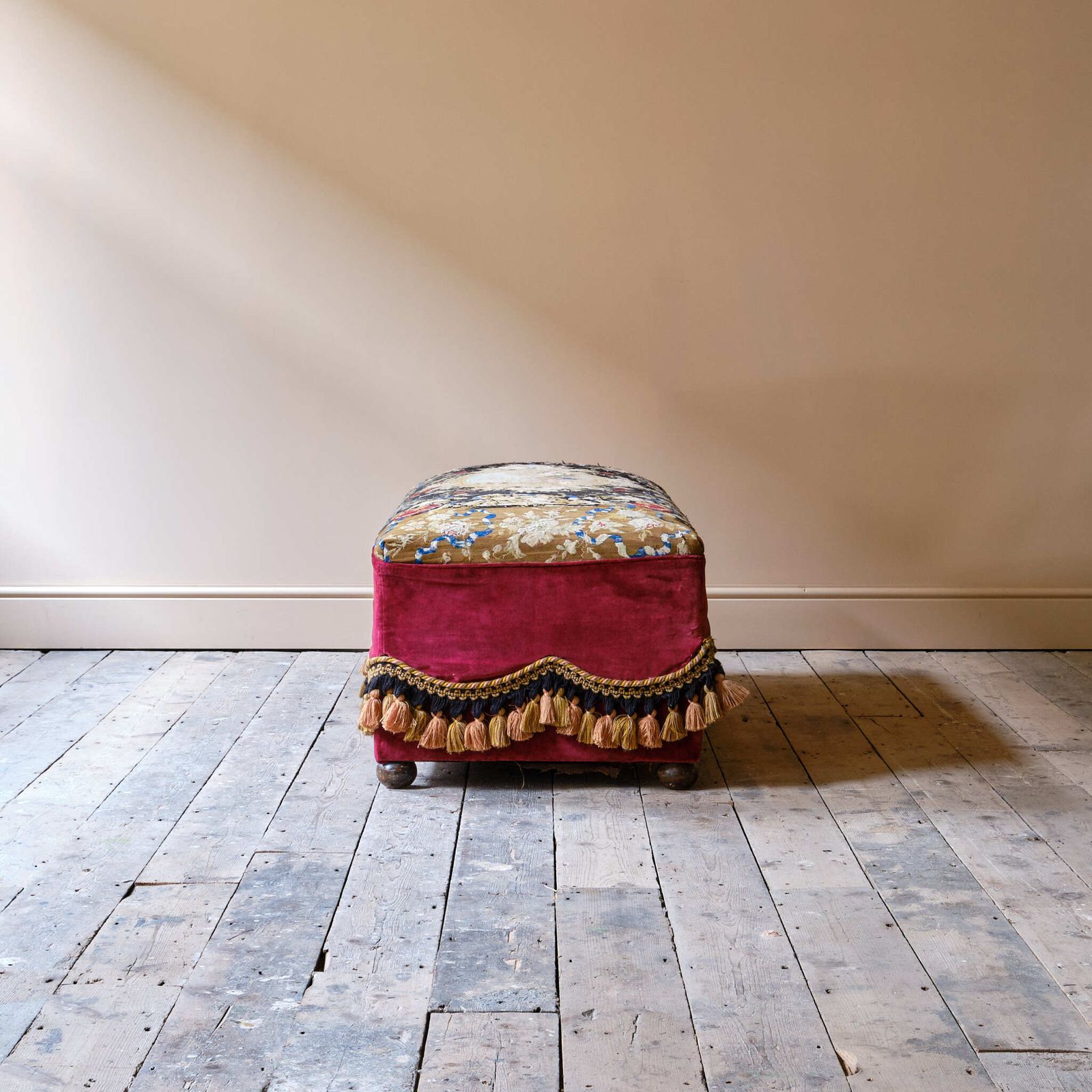 Large Country House Ottoman By Hallett & Sons photo buy