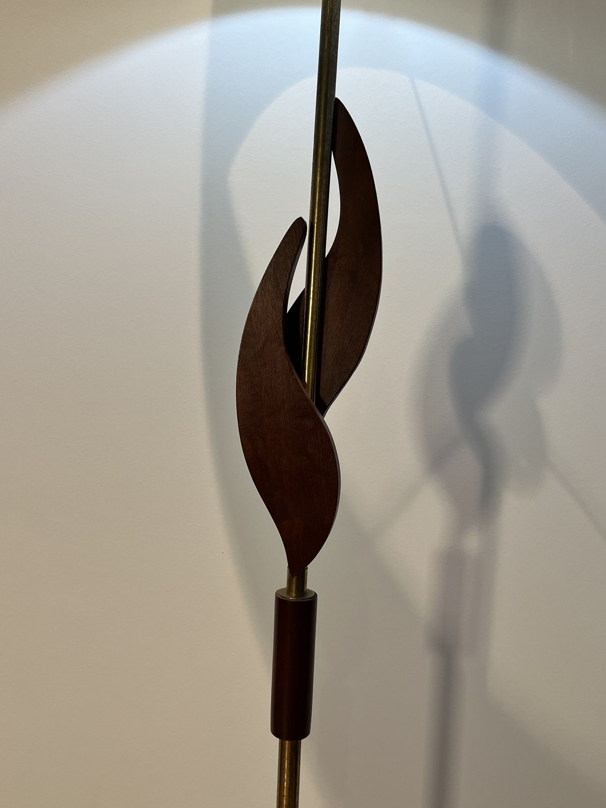 Mid Century Teak Brass Standard Floor Lamp With Shade photo Lighting