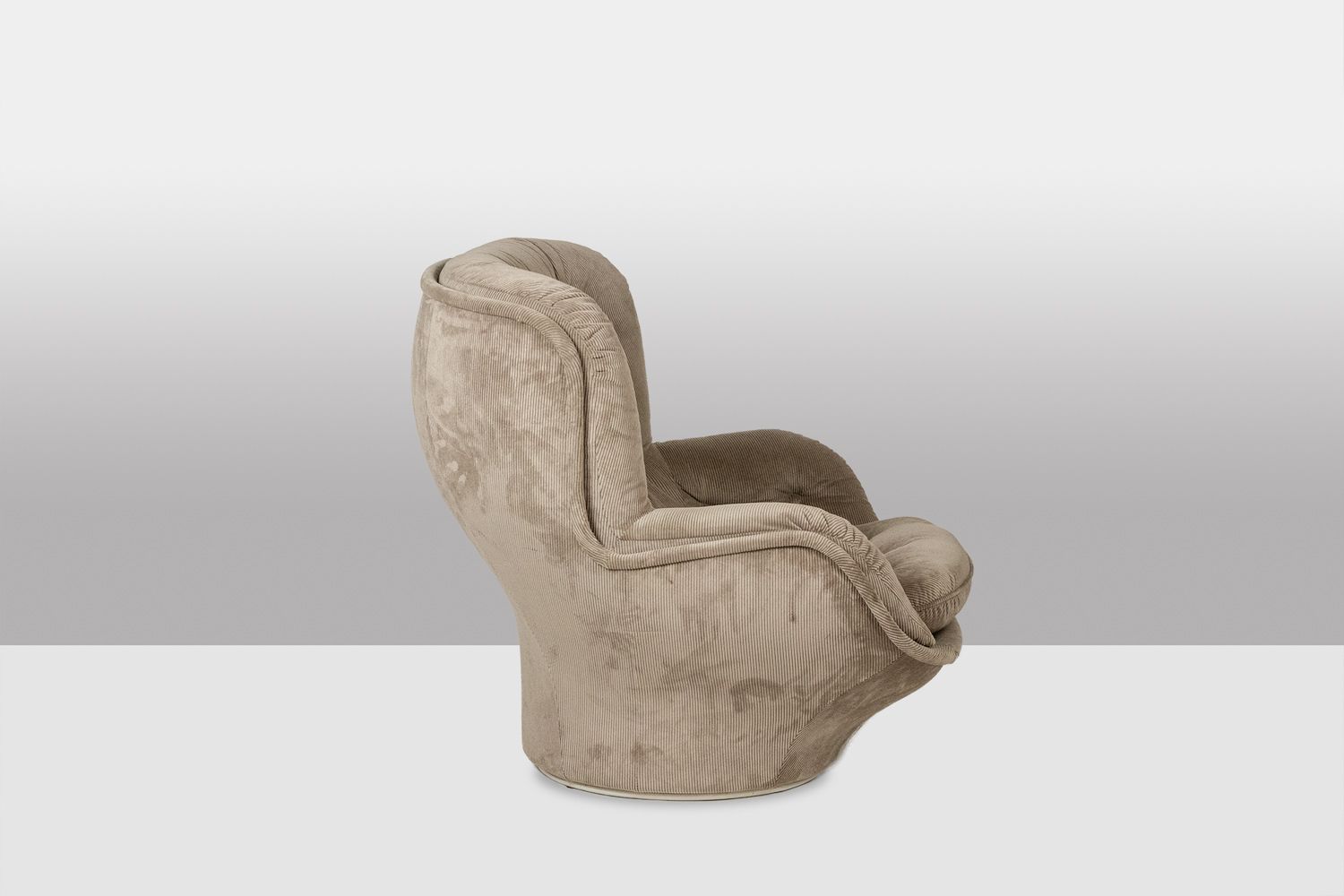 Michel Cadestin For Airborne. “Karate” Velvet Armchair. Circa 1970. photo for sale