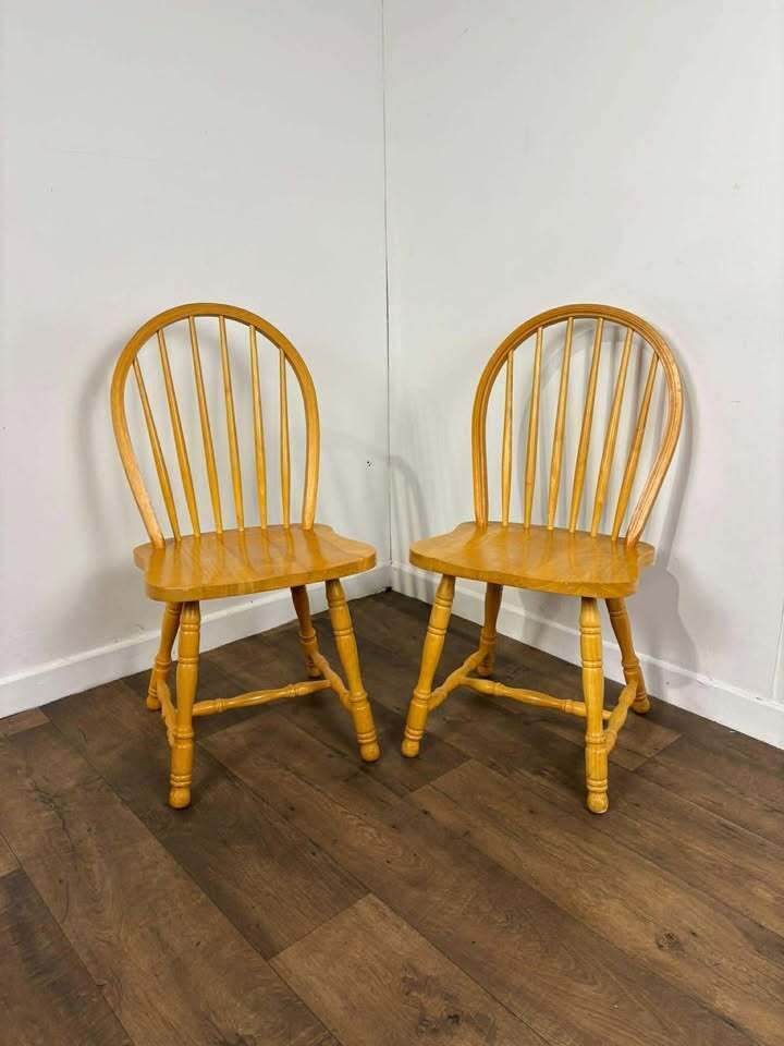 A Pair Of Contemporary Hoop Spindle Back Chairs photo vintage