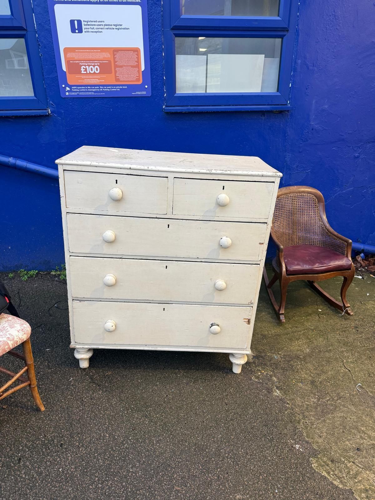 Beautiful Cream Victorian Chest Of Drawers