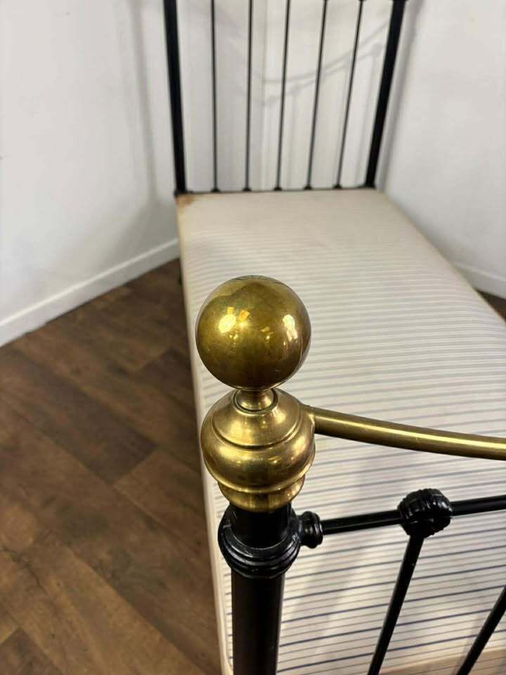 Reproduction Victorian Style Brass & Iron Single Bed photo for sale