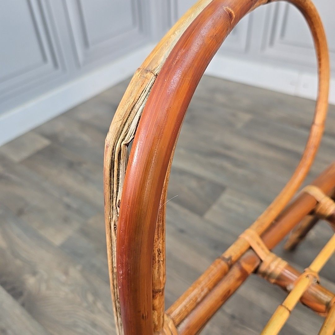 photo for sale Vintage Rattan Armchair Wicker Retro Lounge Chair Seat Mid Century Modern Mcm