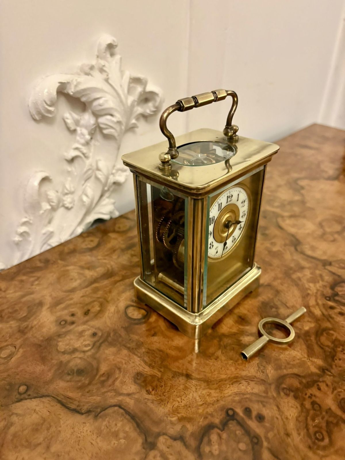 Antique 19th Century Miniature French Brass Carriage Clock photo Home Decor