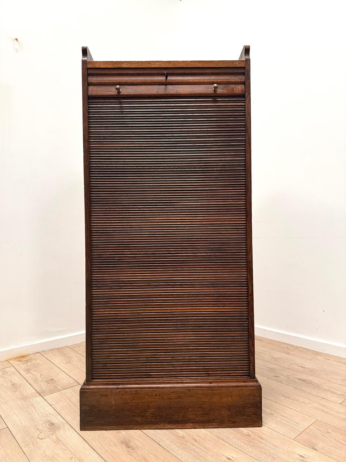 photo vintage Great Looking Quality Early 20th Century Tambour Cabinet  Delivery Available 0139.