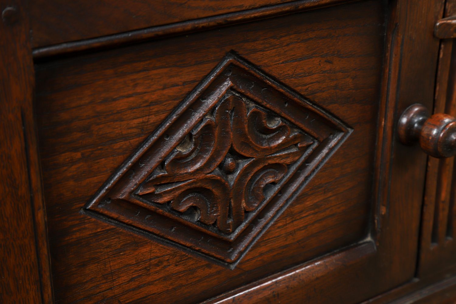 Vintage English 16th Century Style Tudor / Elizabethan Oak Open 3ft Bookcase Cupboard (Circa 1930) photo vintage