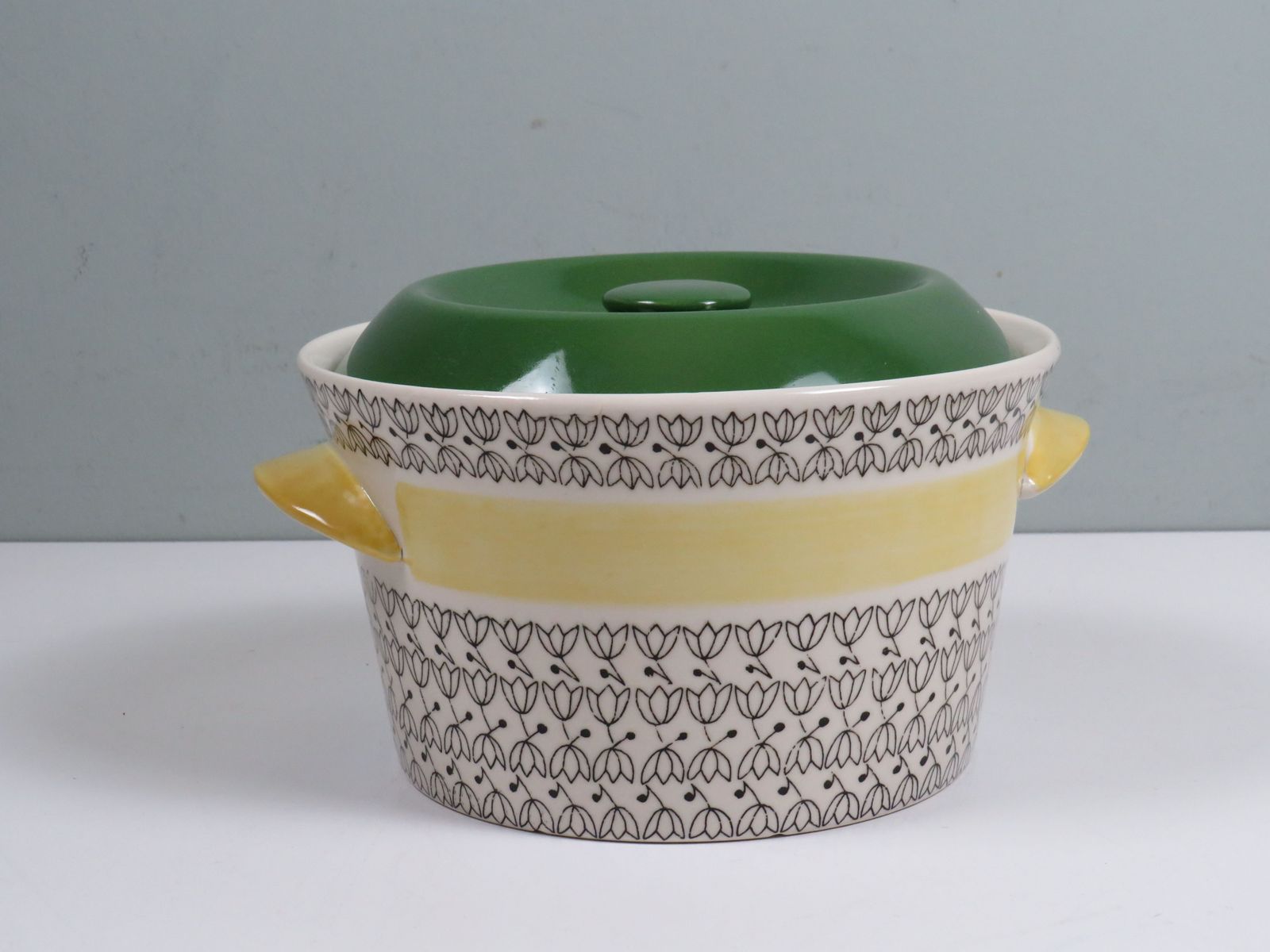 Mid Century Norwegian Casserole By Inger Waage For Stavangerflint – “Pernille” – Handpainted – 1950s–70s