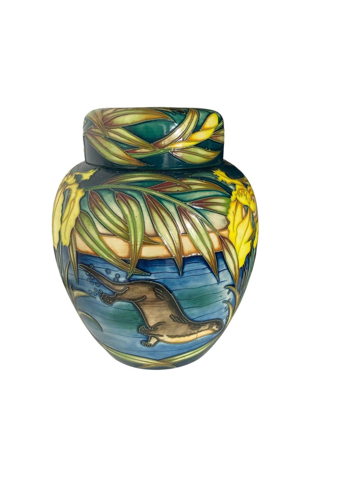 Moorcroft Pottery 'Otters' Ginger Jar, Designed By Sian Leeper photo for sale
