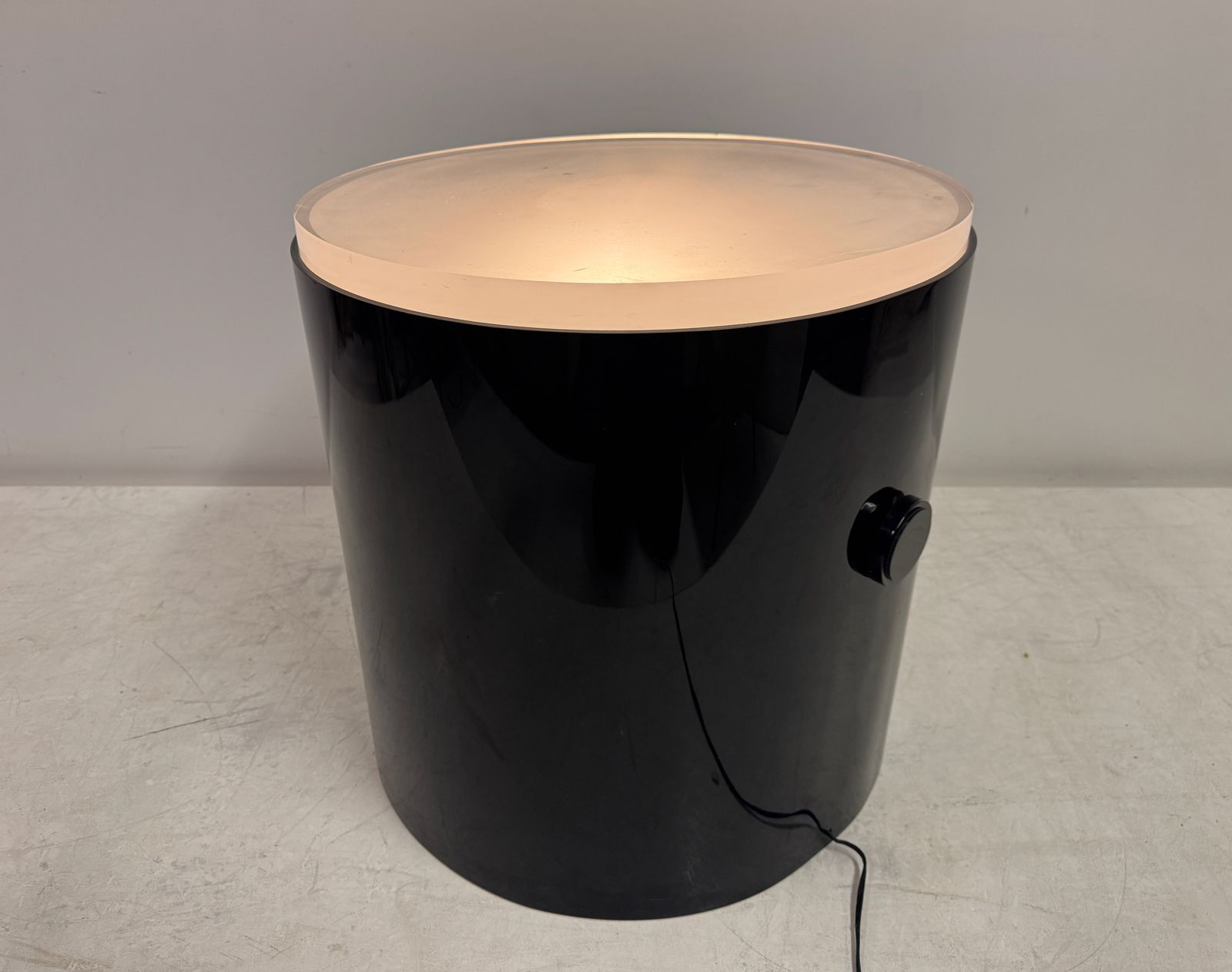 Illuminated Lucite Drum Table By Karl Springer photo buy