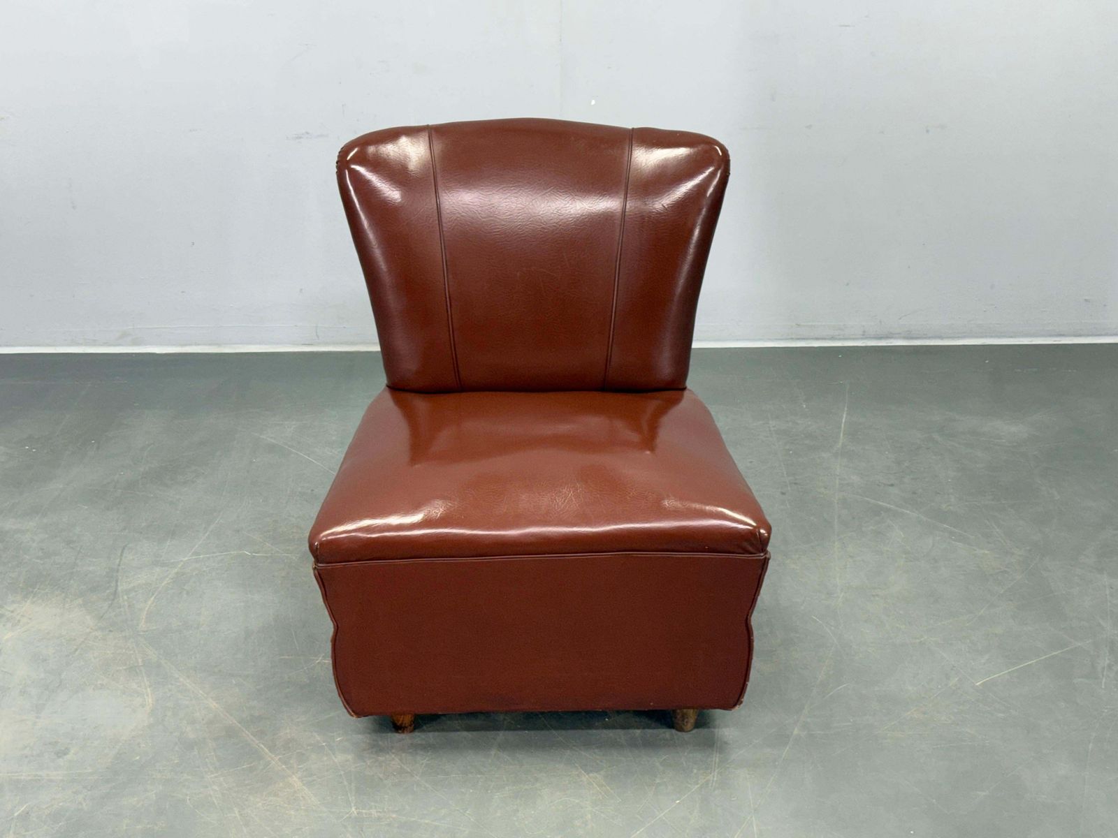 1950s Italian Mid Century Leatherette Lounge Chair photo furniture