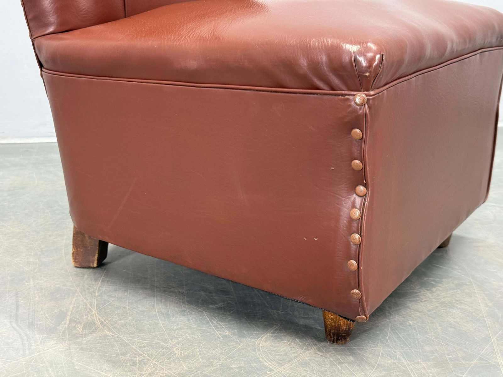 1950s Italian Mid Century Leatherette Lounge Chair photo vintage
