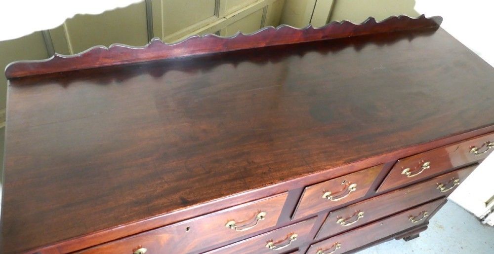 Furniture Large 18th Century Mahogany Lancashire Chest Of Drawers George III Dresser photo
