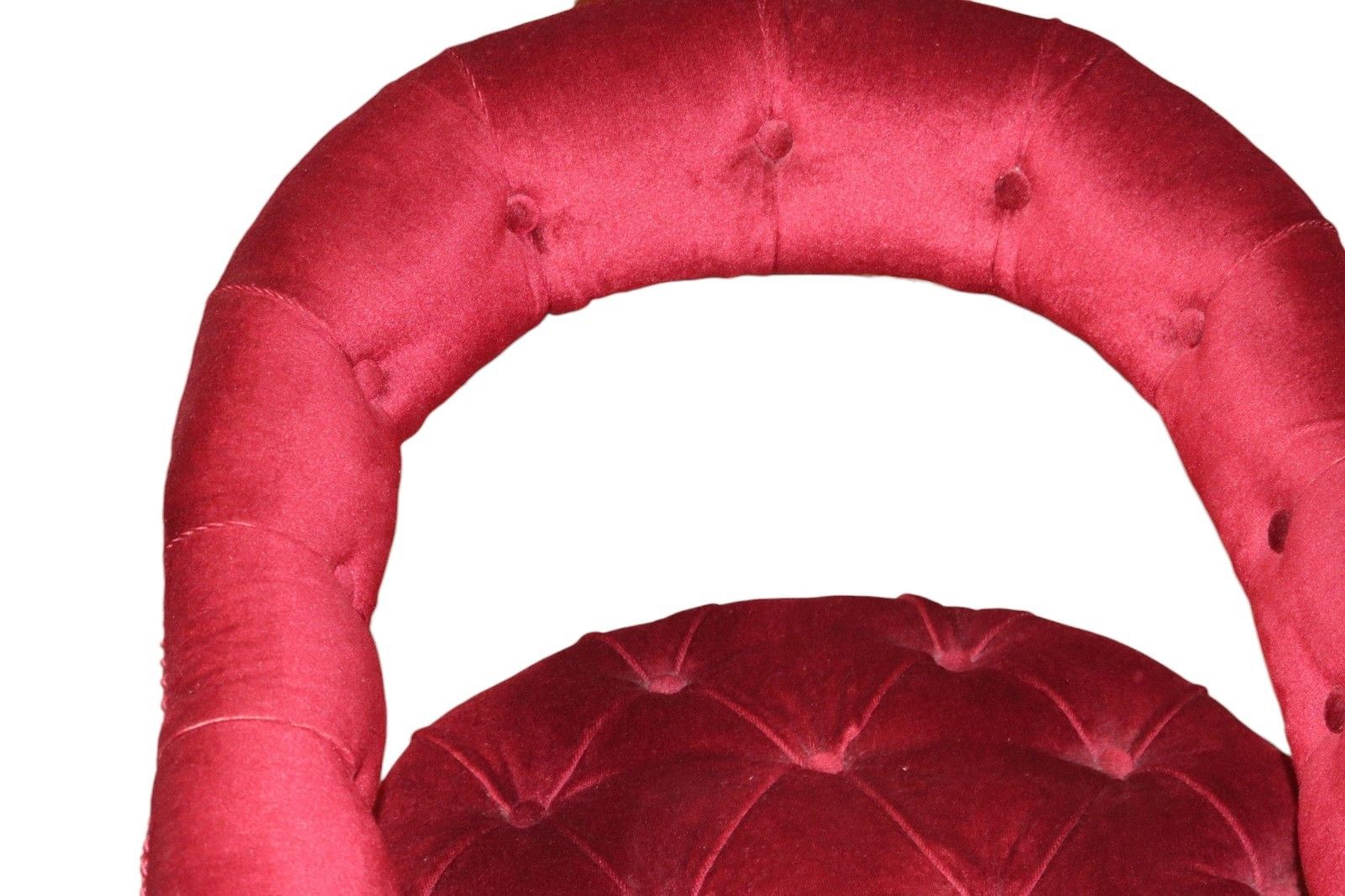 photo furniture Victorian Deep Buttoned Velvet Low Chair With Cope & Collinson Castors C.1880
