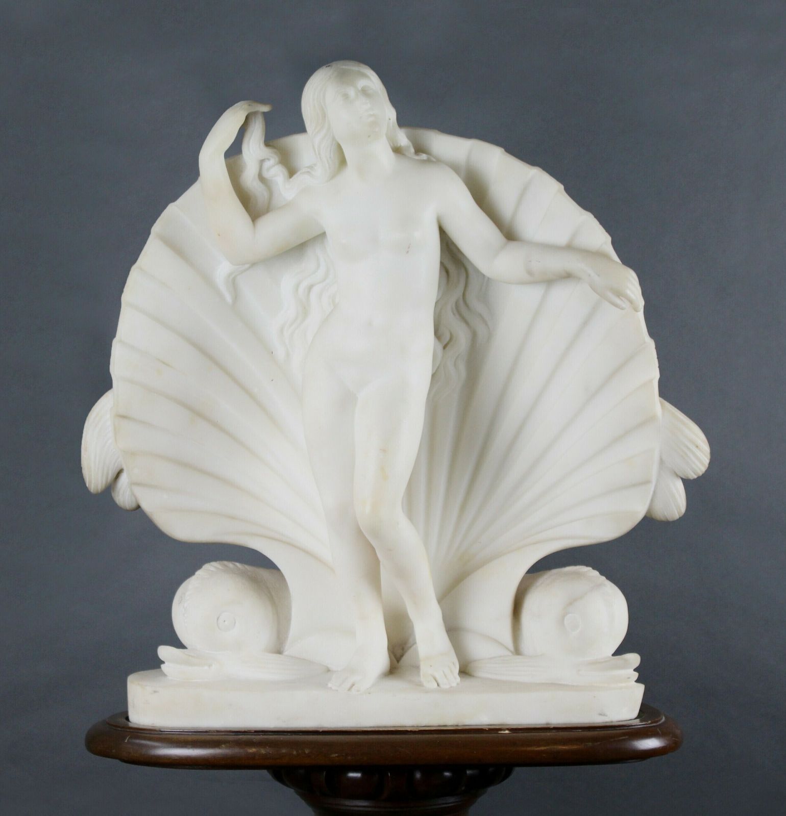 Early 19th C. Marble Sculpture Of Venus On Mahogany Pedestal photo furniture