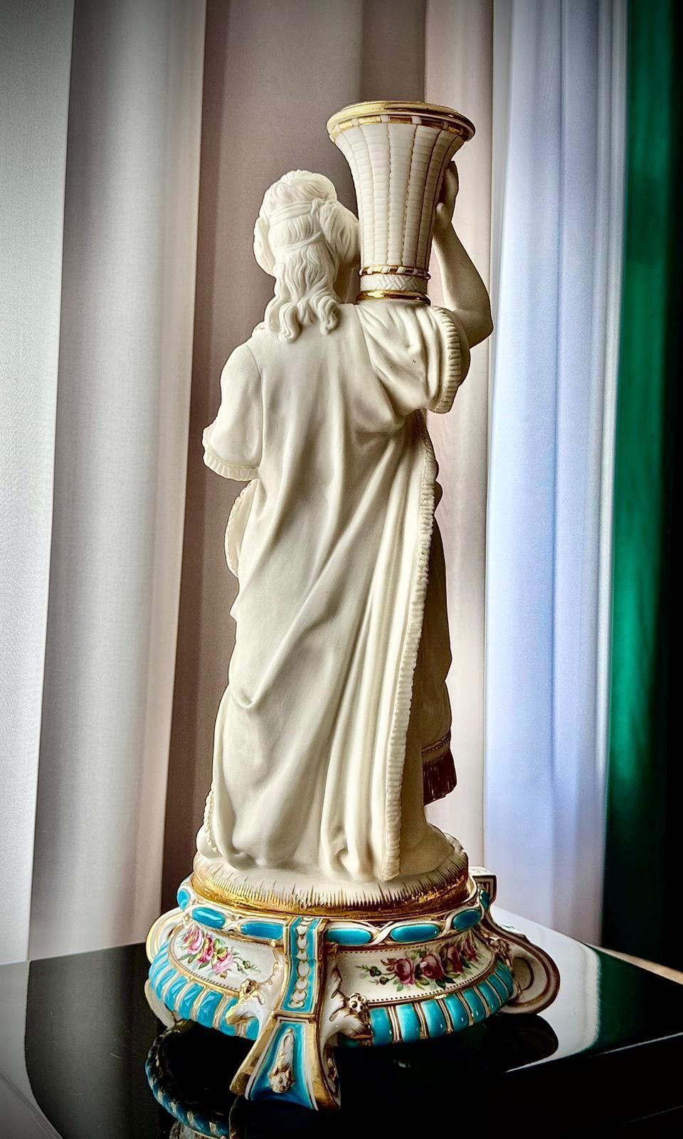 Pair Of 19th Century French Bisque Figural Candlesticks photo buy