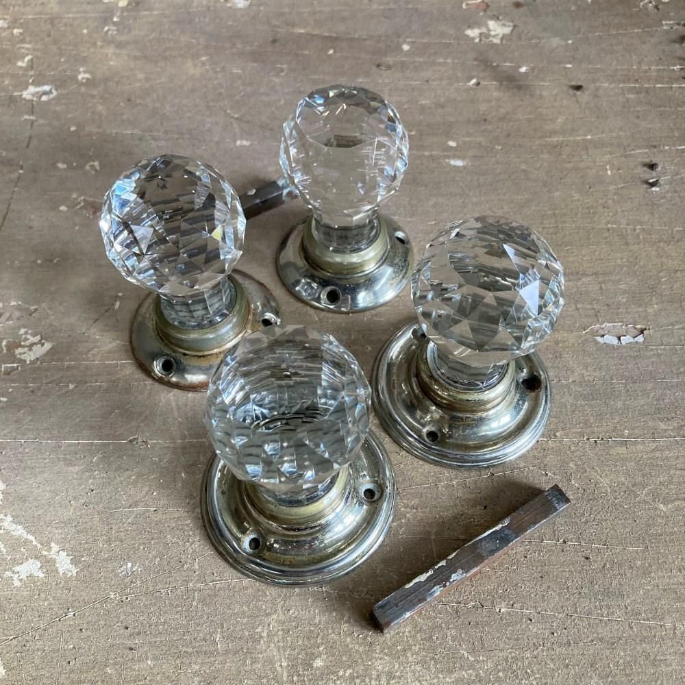 photo furniture Antique Cut Glass Door Knobs, 1920s