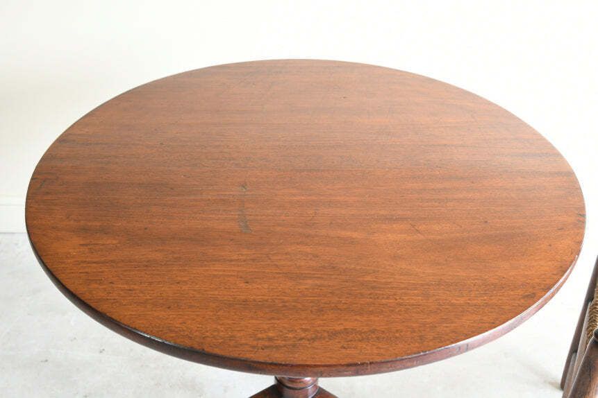 photo furniture Antique Mahogany Tilt Top Occasional Table