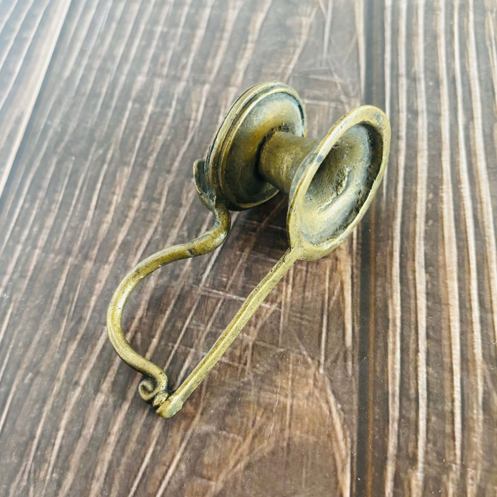 Rare Antique Sacred Brass Oil Lamp photo vinterior