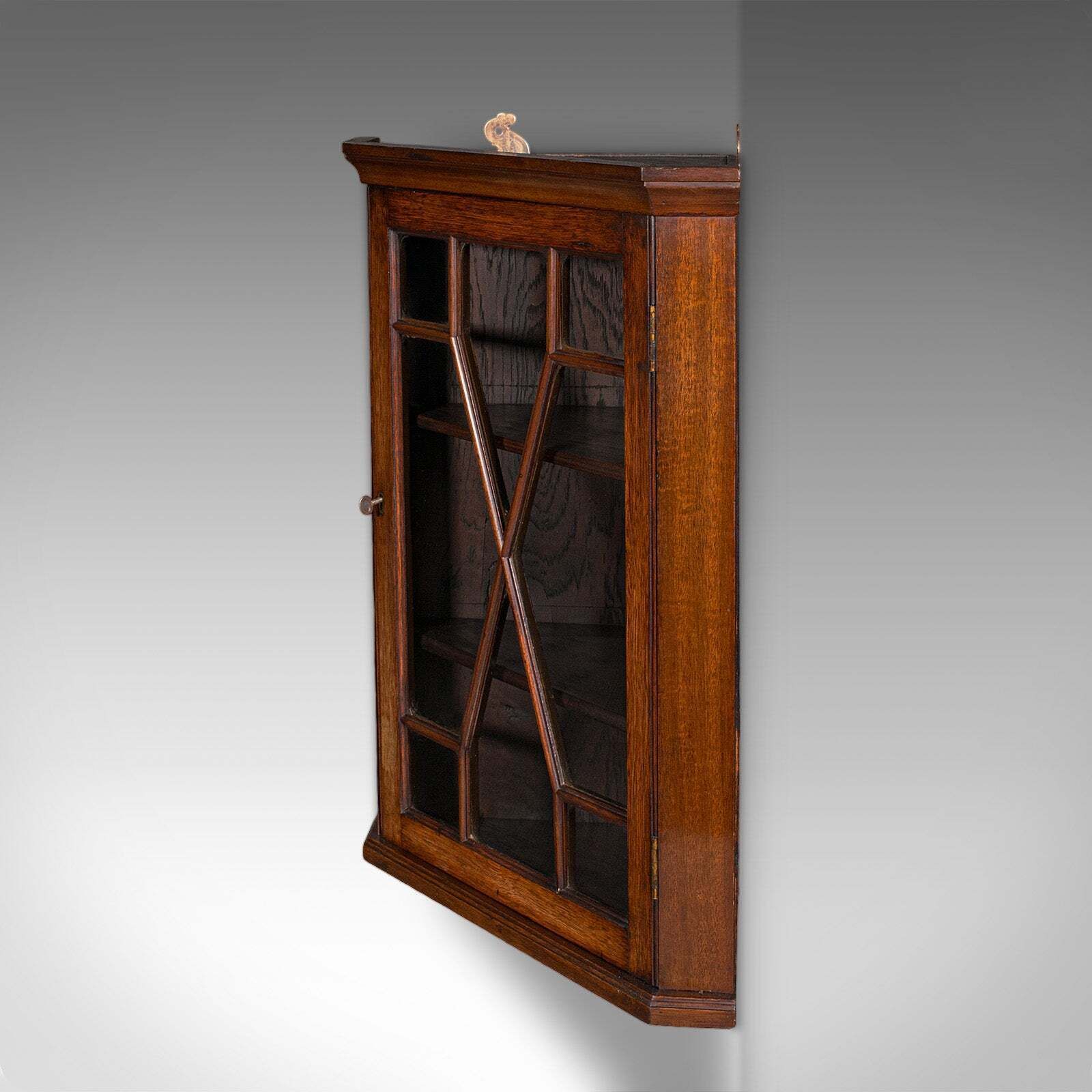 Small Antique Corner Cabinet, English, Glazed Display Cupboard, Edwardian, 1910 photo 994.0