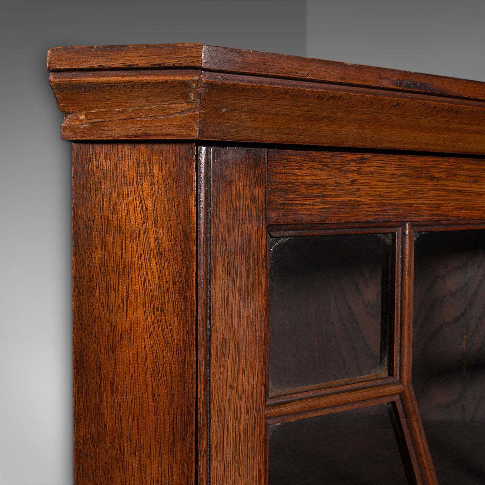 Small Antique Corner Cabinet, English, Glazed Display Cupboard, Edwardian, 1910 photo vintage