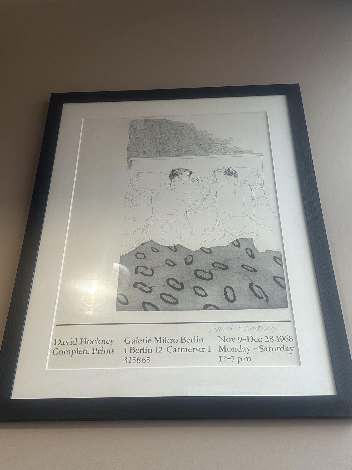 David Hockney Two Boys Aged 23 Or 24 Galerie Mikro Berlin 1968 Signed And Framed photo Art