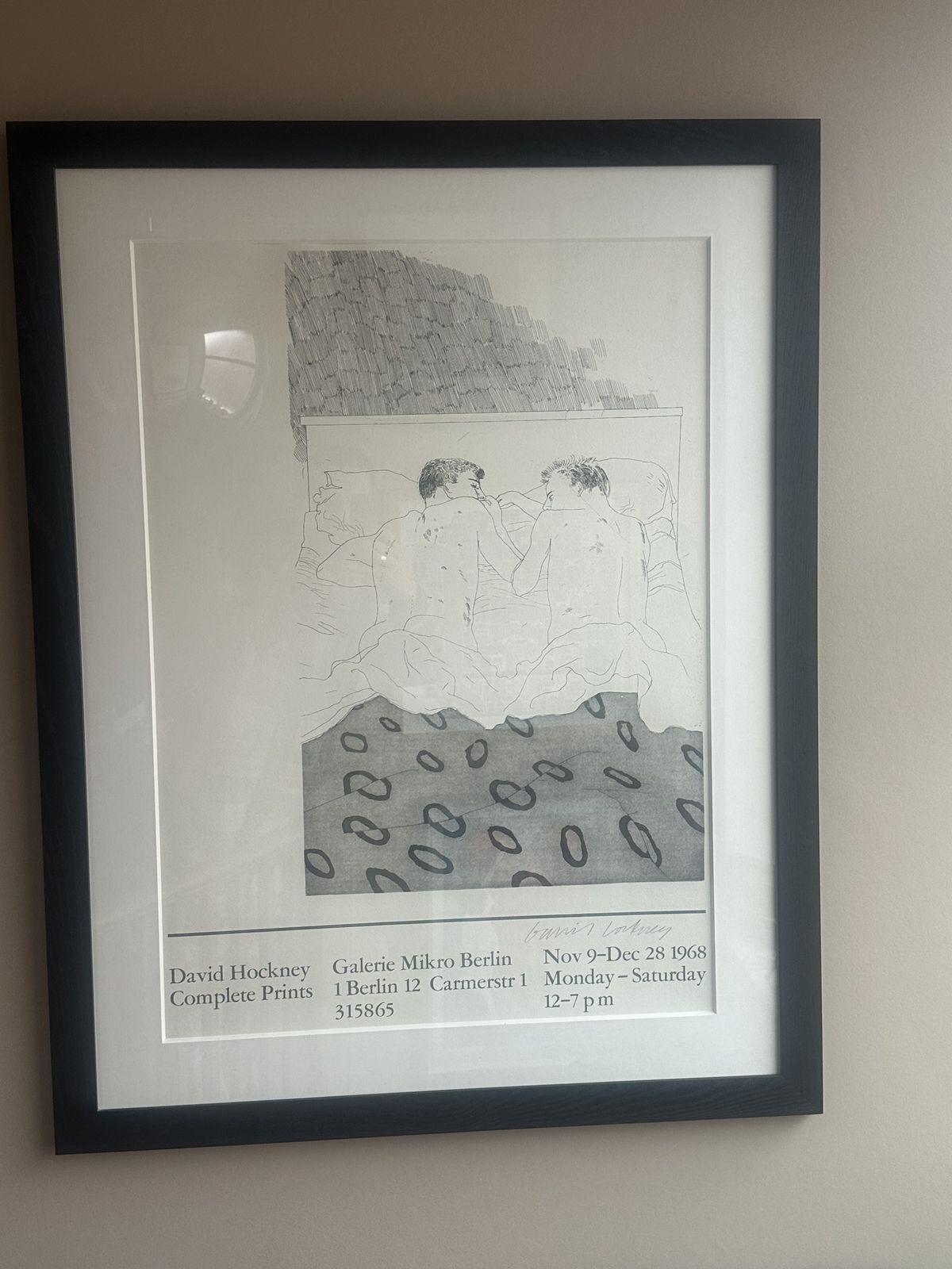 David Hockney Two Boys Aged 23 Or 24 Galerie Mikro Berlin 1968 Signed And Framed