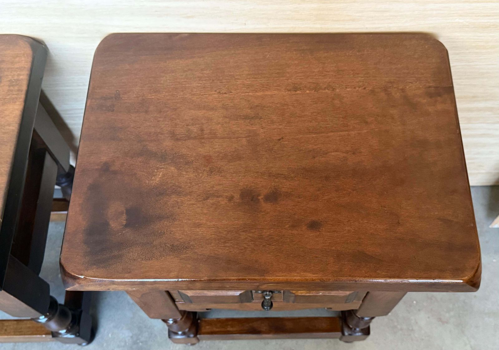 20th Century Spanish Nightstands With Drawer And Iron Hardware photo vinterior