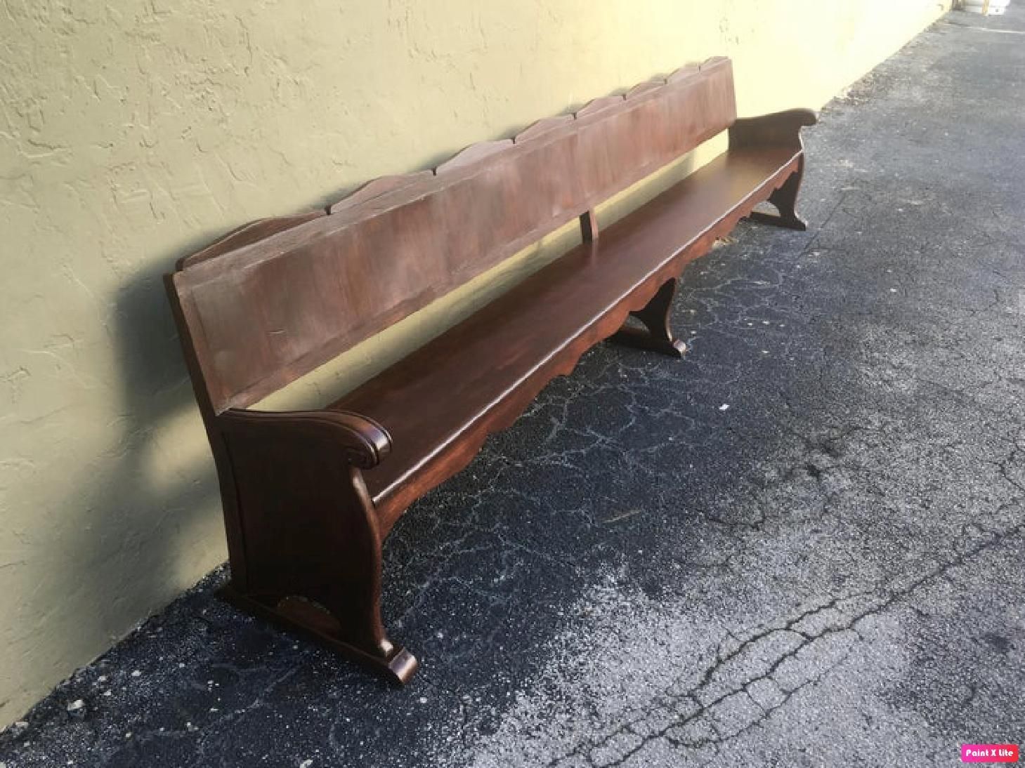 11.5´ 20th Century Monumental Church Walnut Bench Settee photo furniture