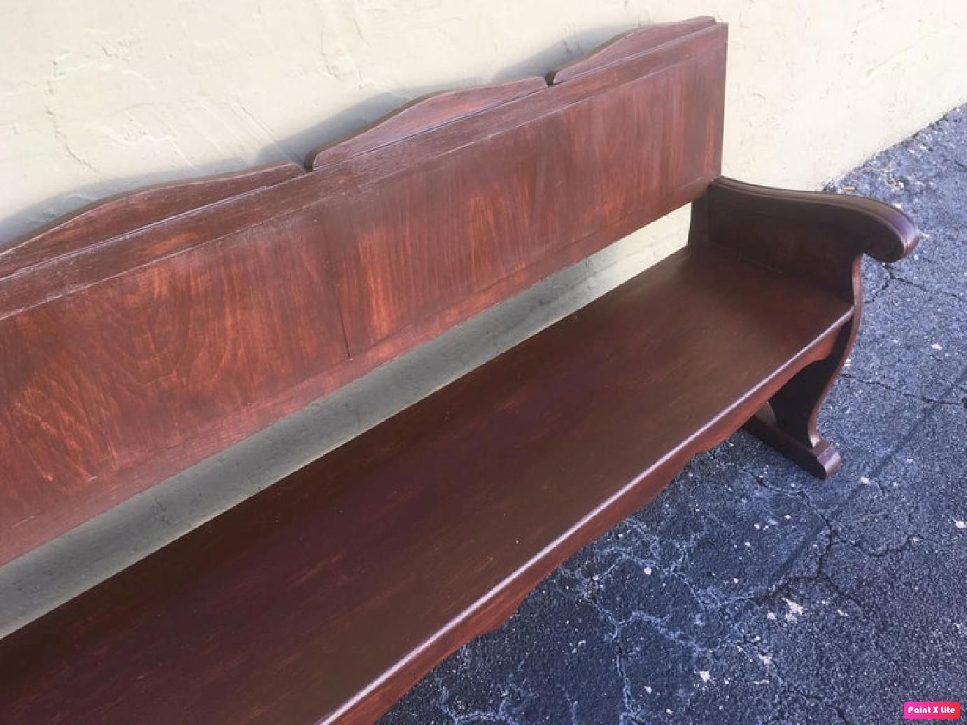 11.5´ 20th Century Monumental Church Walnut Bench Settee photo buy