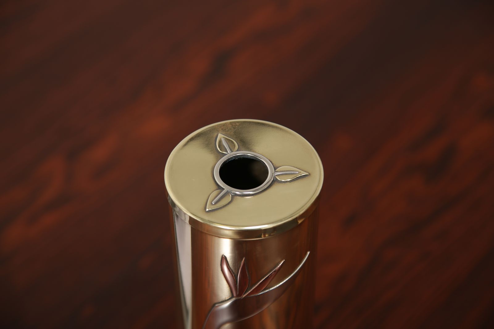 Art Deco Revival Brass Cylindrical Vase By Dara International, Chicago, 1983 photo furniture