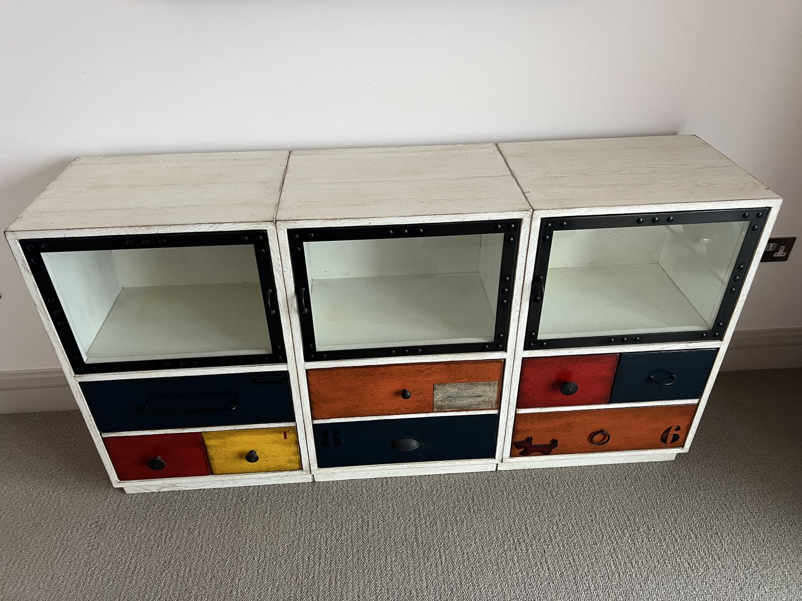 Pair Of French Designer Contemporary Cabinets photo for sale